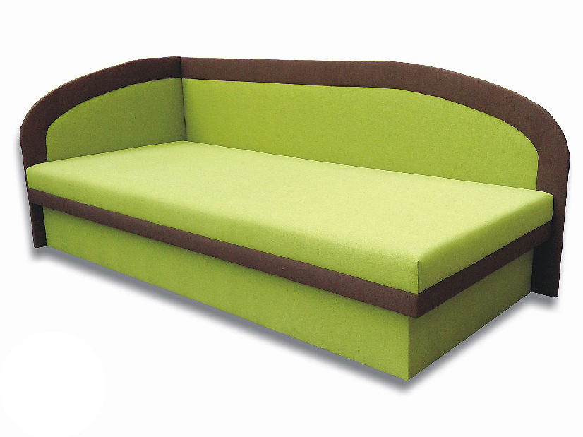 Egyszemélyes ágy (dívány) 90 cm Melvin (Devon 001 zöld + Devon 009 barna) (B)