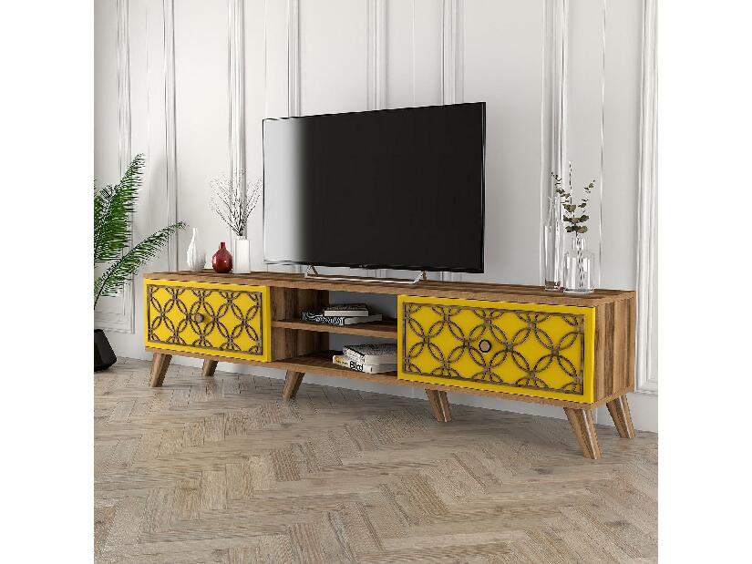 TV asztal/szekrény Classy (dió + sárga)