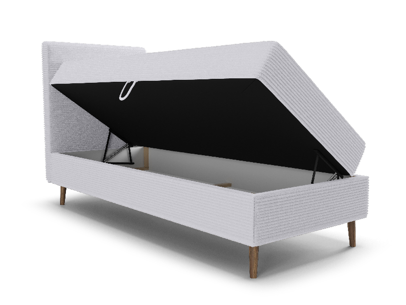 Egyszemélyes ágy 90 cm Napoli Comfort (szürke) (ágyráccsal, tárolóhellyel)