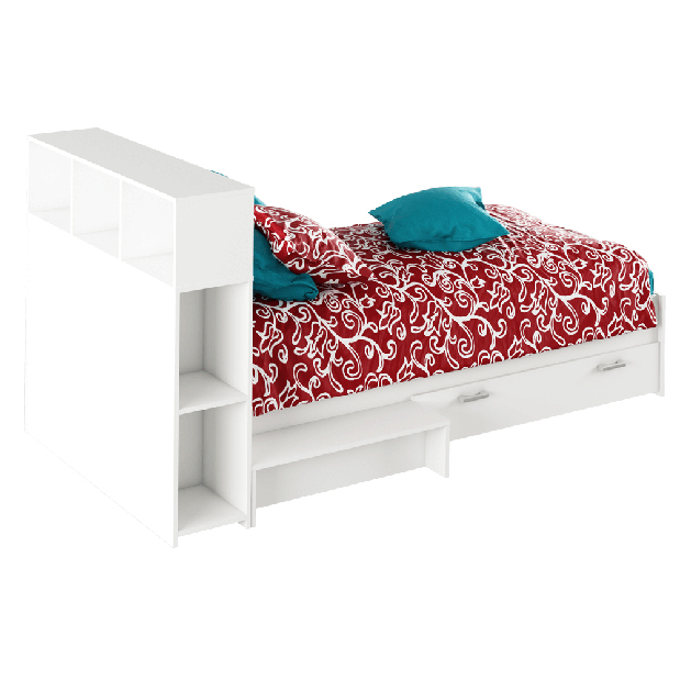 Egyszemélyes ágy 90 cm Adrana (fehér)