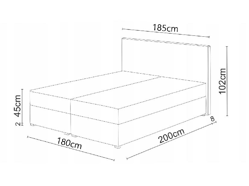 Franciaágy Boxspring 180x200 cm Waller (bézs) (ágyráccsal és matraccal)