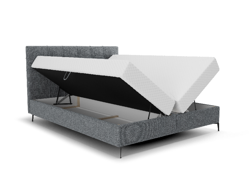 Egyszemélyes ágy 120 cm Infernus Bonell (sötétszürke) (ágyráccsal, tárolóhellyel)