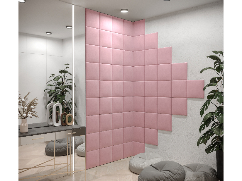 Kárpitozott panel Cubic 30x30 cm (rózsaszín)