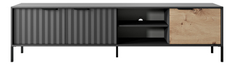 TV asztal/szekrény Rastafa 203 3D (artisan tölgy  + fekete)
