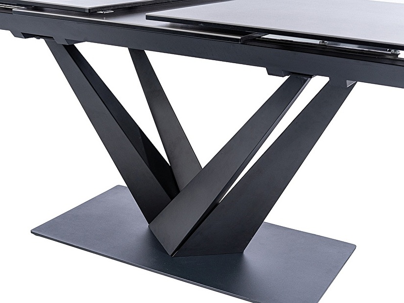 Széthúzható étkezőasztal 160-220 cm Suanne (fekete + fekete) (8 és több fő részére)