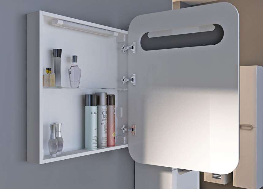 Fali fürdőszoba szekrény Costa PrM-60 (tükörrel) (LED világítással)