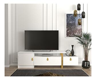 TV asztal/szekrény Aramos (fehér + arany)
