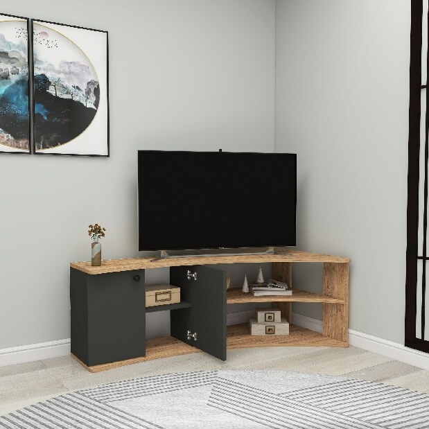 TV asztal/szekrény Tiara (atlanti fenyő + antracit)