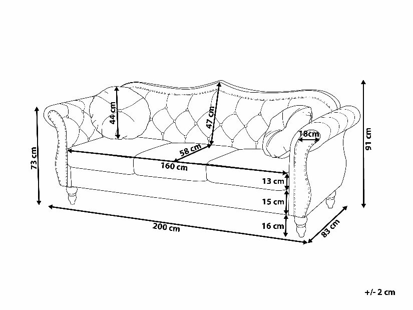 Háromszemélyes kanapé Stege (bézs)