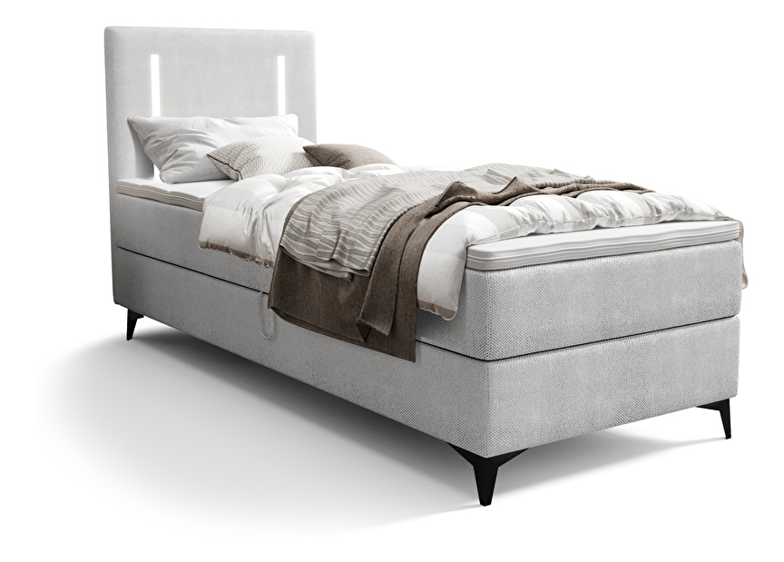 Egyszemélyes ágy 90 cm Annesile (bézs) (ágyráccsal)