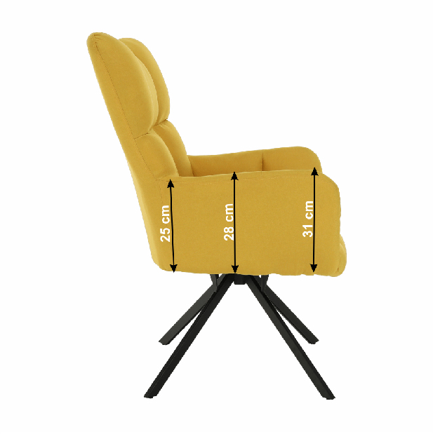 Dizájnos forgó fotel Komand (sárga)