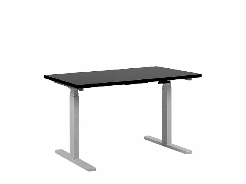 Íróasztal UPPER II (130 x 72 cm) (MDF) (fekete + fehér) (el. beállítható)