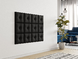 Kárpitozott fali panel 30x30 (öko-bőr Soft 011 + fekete)