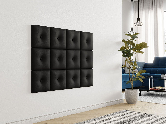 Kárpitozott fali panel 30x30 (öko-bőr Soft 011 + fekete)