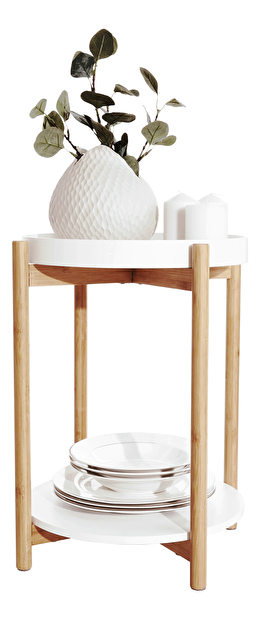 Kisasztal Birdie Blye (fehér + természetes bambusz)
