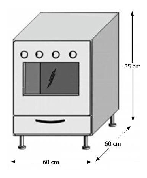 Alsó konyhaszekrény a beépített sütőhöz Igo New ZK 60