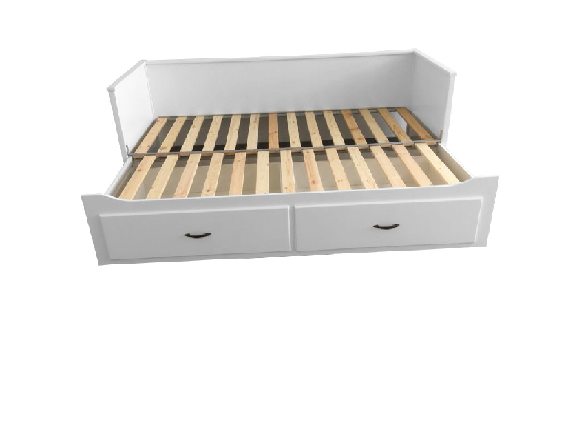 Szétnyitható ágy Daybed Comfort (ágyráccsal és tárhellyel) (fehér)
