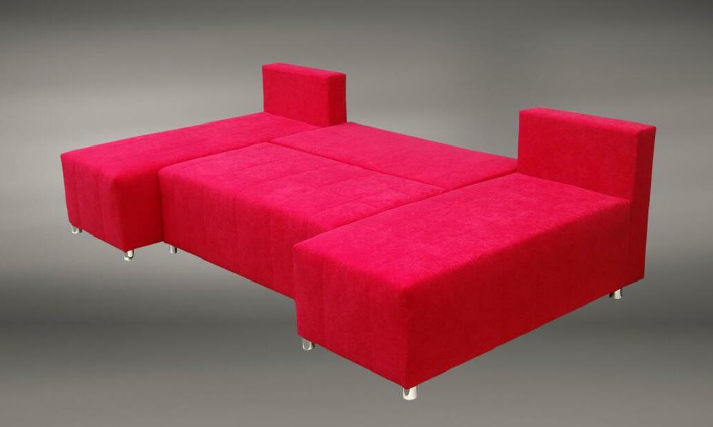 U-alakú sarok kanapé Brigid U (rózsaszín + párnák)