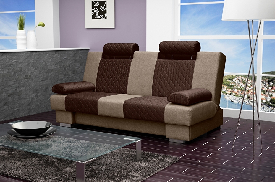 Háromszemélyes kanapé Amete (sötétbarna + világosbarna)