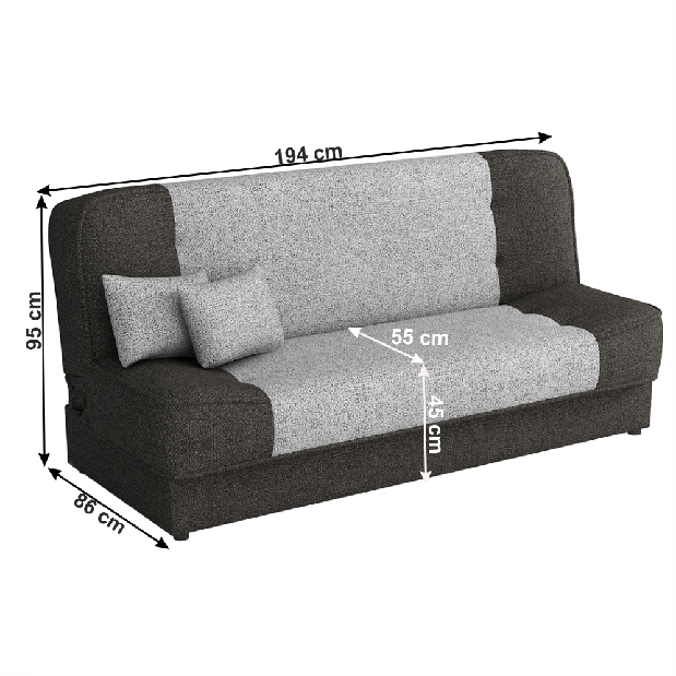 Háromszemélyes kanapé Asora (barna + világosbarna) *kiárusítás