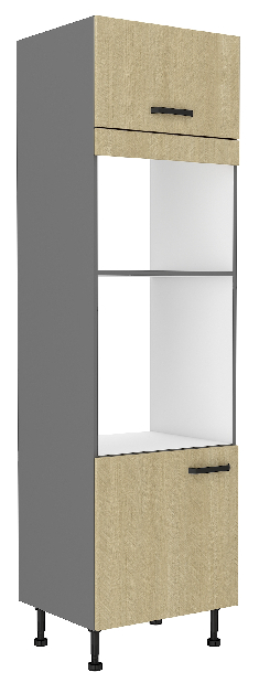 Konyhai élelmiszeres szekrény a sütöhöz Scarmi 60 DPM 215 2F (Antracit + Herringbone scandi)