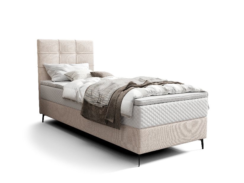 Egyszemélyes ágy 90 cm Infernus Bonell (bézs) (ágyráccsal és tárolóhely nélkül)