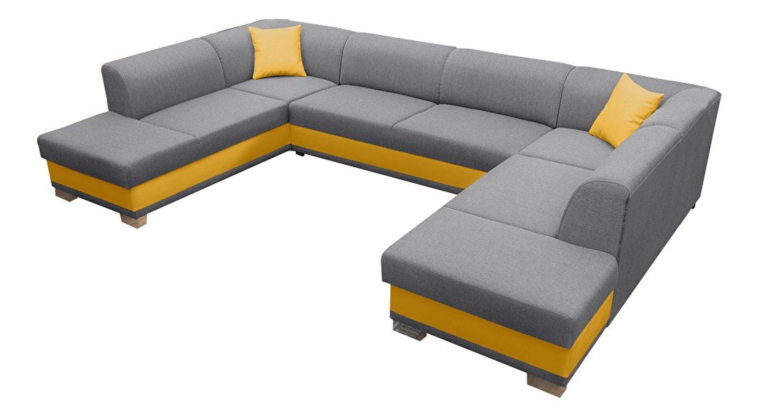 U alakú kanapé Darcia (szürke + sárga) (J)