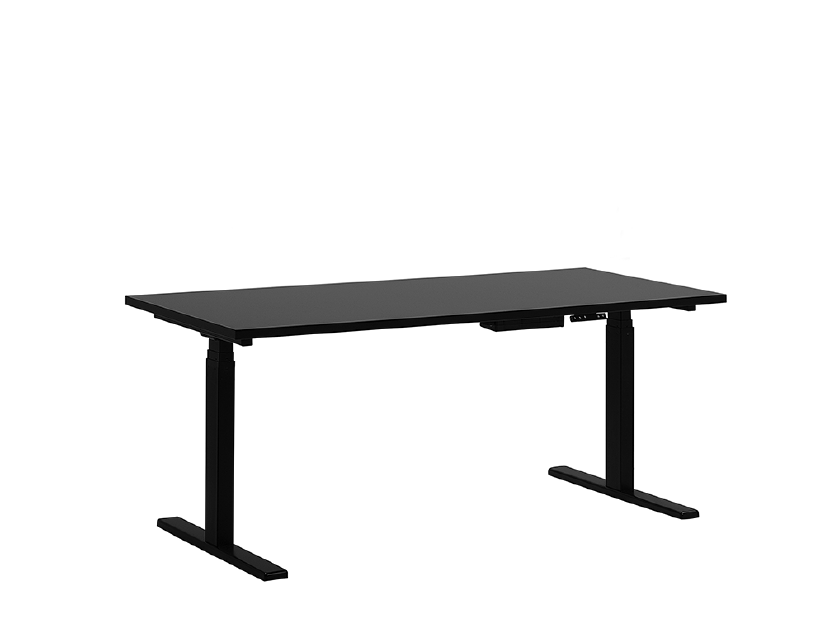 Íróasztal UPPER II (130 x 72 cm) (MDF) (fekete) (el. beállítható)