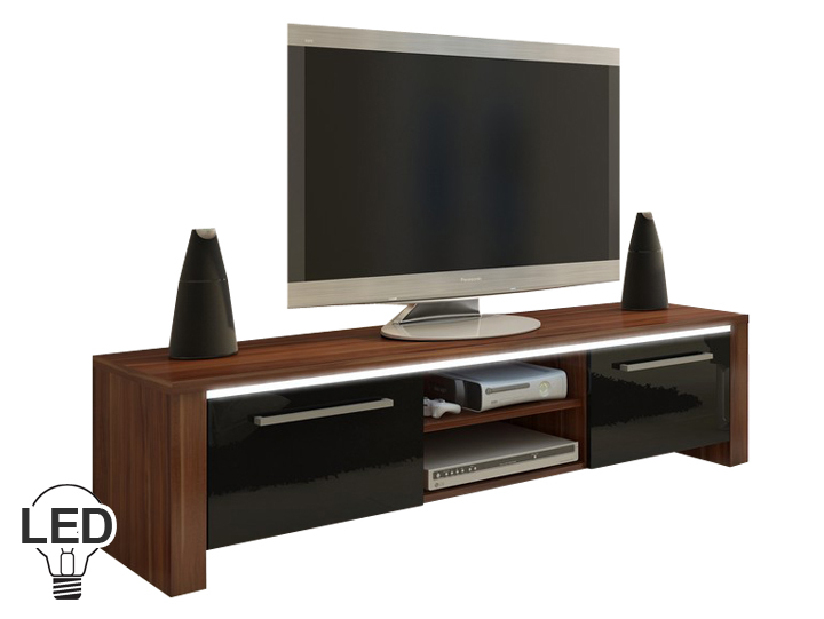 TV asztal/szekrény Helix (szilva + fényes fekete)