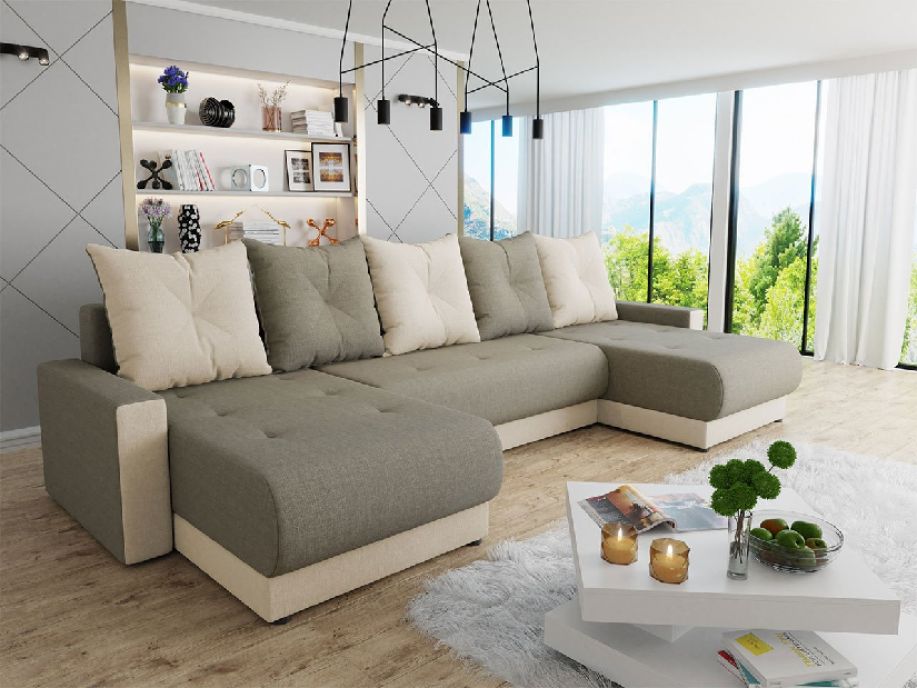 Széthúzható kanapé tárolóhellyel U (Lux 01 + Lux 26)