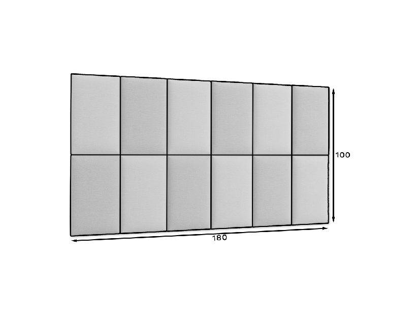 Kárpitozott panel 12 db. Quadra 180x100 cm (rózsaszín + világosszürke)