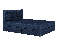 Franciaágy  Boxspring 140x200 cm Waller (ágyráccsal és matraccal) (kék)