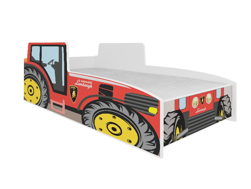 Gyerekágy 140x70 cm Traktorista (ágyráccsal és matraccal) (piros)