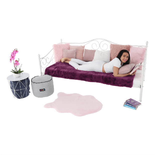 Egyszemélyes ágy 90 cm Danina (fehér) (ágyráccsal)