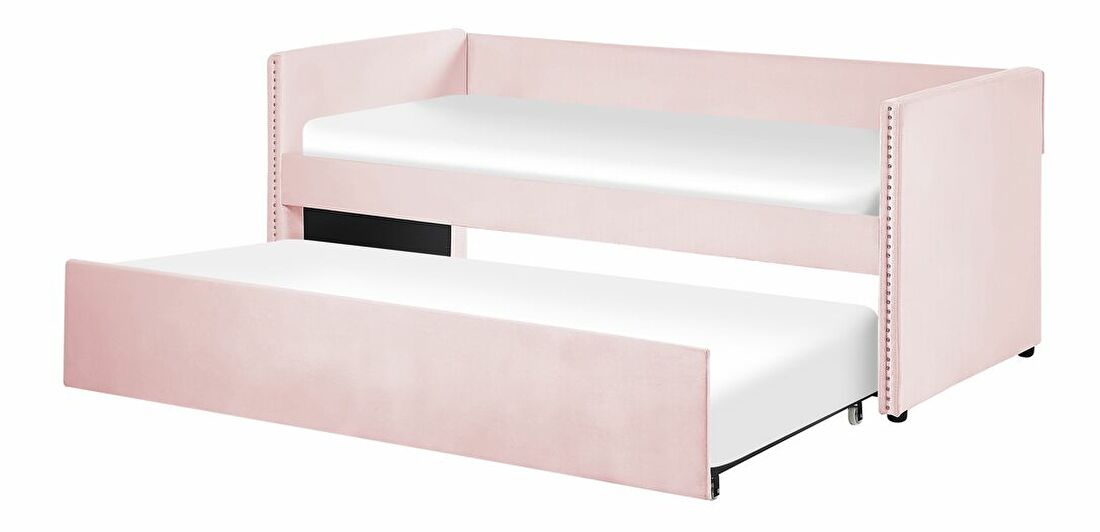 Egyszemélyes ágy 80 cm Clinton Bonell (bézs) (ágyráccsal és matraccal, és tárolóhellyel)