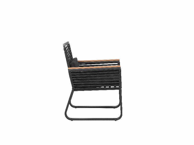 Kerti bútor garnitúra COTEN (furnérlemez) (fekete) (6 személy számára)