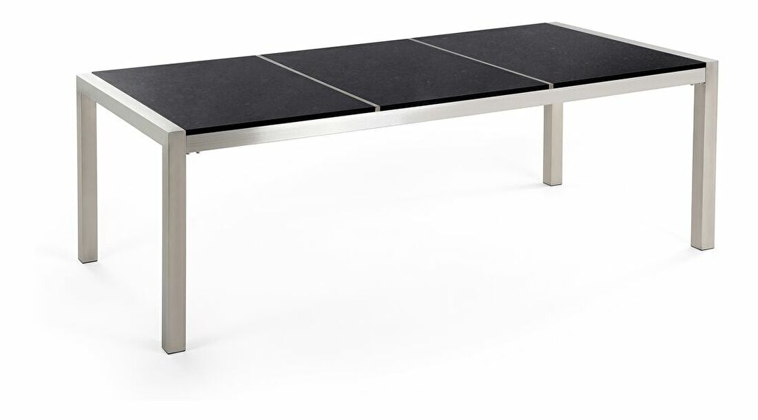 Kerti asztal Grosso 220 (fekete) (természetes kő)