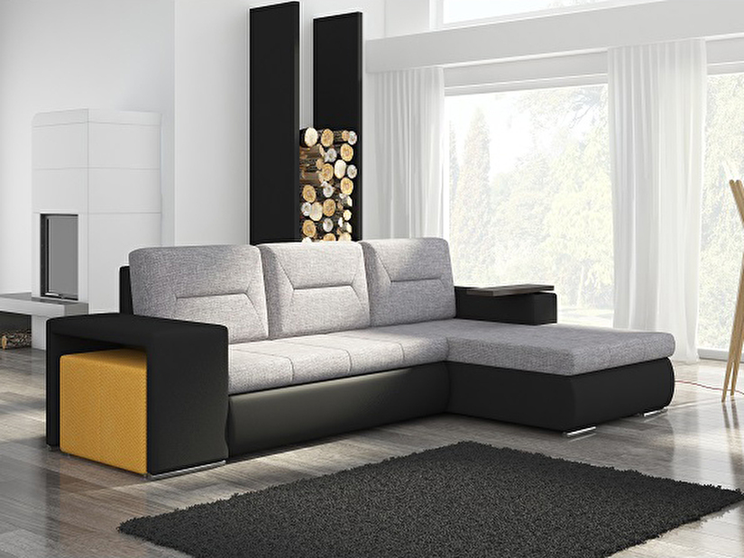 Sarok kanapé Tatiana (szürke + fekete) (J)