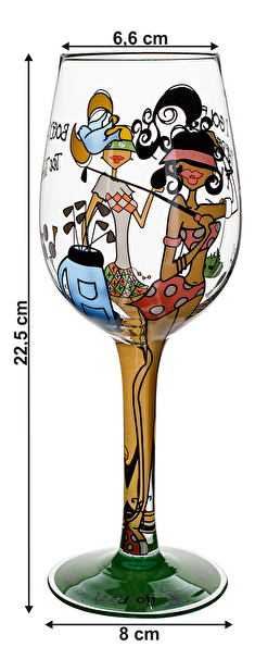 Kézzel festett borospohár készlet 490 ml (4 db.) Hila 
