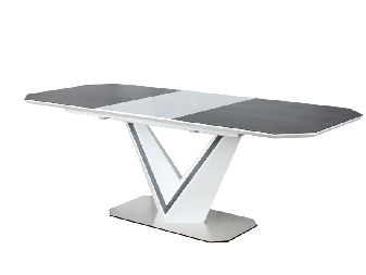 Széthúzható étkezőasztal  160-220 cm Vergie (szürke + fehér) (8 és több fő részére)