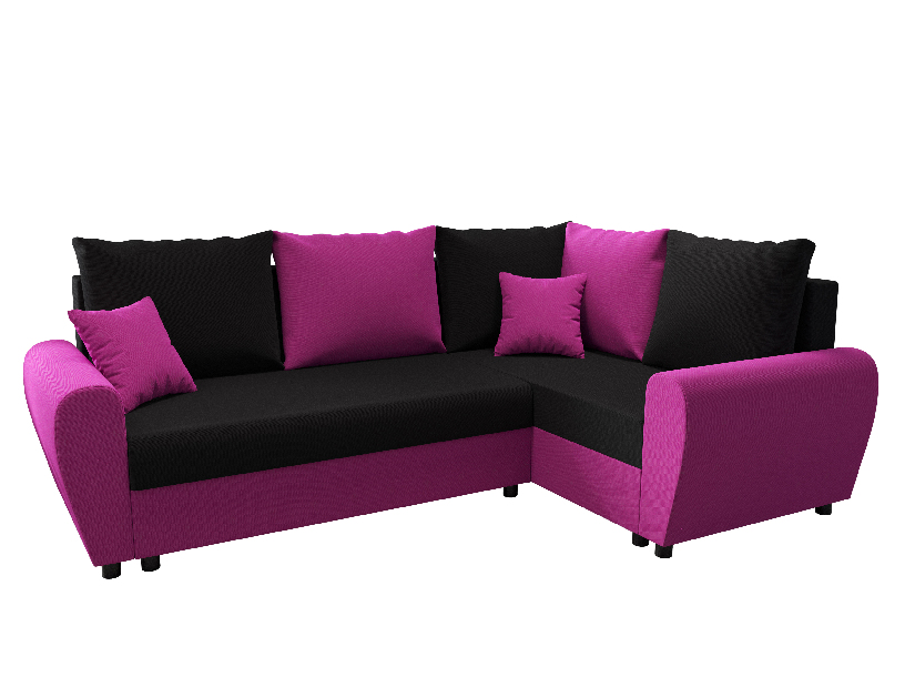 Sarok ülőgarnitúra Fleur Plus (lila + fekete) (J)