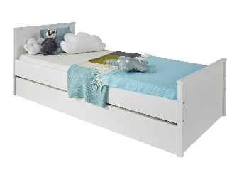 Egyszemélyes ágy 90 cm Olna (fehér) (matrac és ágyrács nélkül)