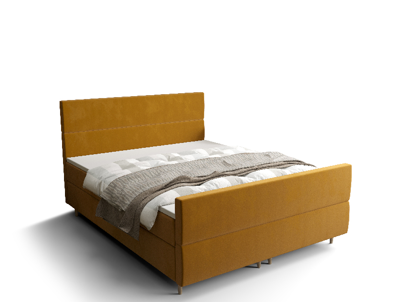 Franciaágy Boxspring 160 cm Flu Plus Comfort (arany) (matraccal és tárolóhellyel)