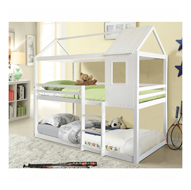 Gyermek emeletes ágy 90 cm Atrinia (fehér) (rácsos) *bazár