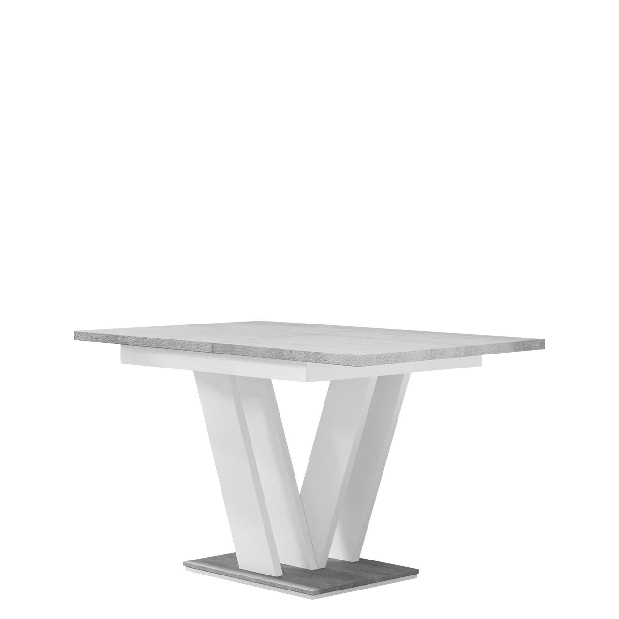 Széthúzható asztal Hildaria (fényes fehér + fényes fekete)