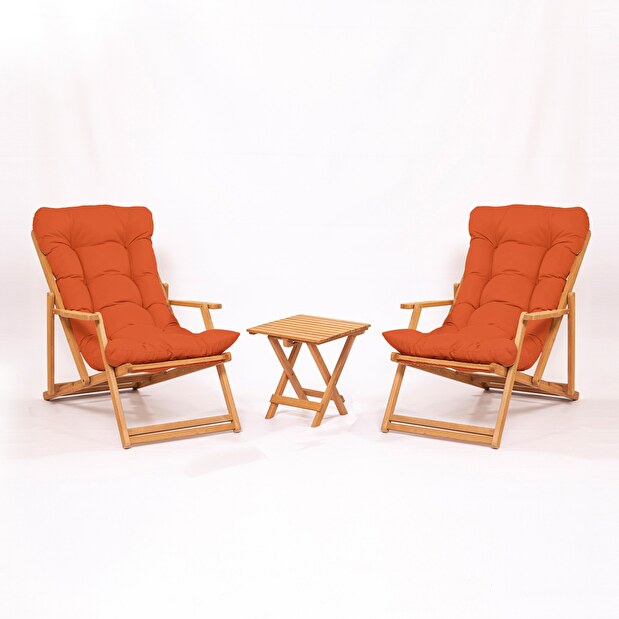 Kerti asztal és szék készlet (3 db.) Minnie (narancssárga + természetes)