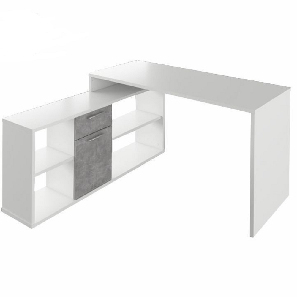 Számítógépasztal Noe new (fehér + beton)