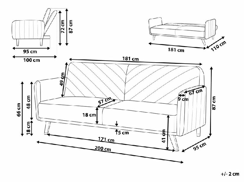 Háromszemélyes kanapé Skagen (szürke)