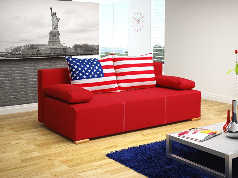 Háromszemélyes kanapé Annice (piros + USA zászló)