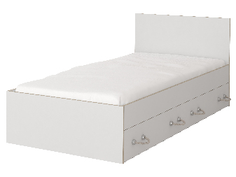 Egyszemélyes ágy 90 cm Klaudia 36 (fehér + szonoma tölgy)